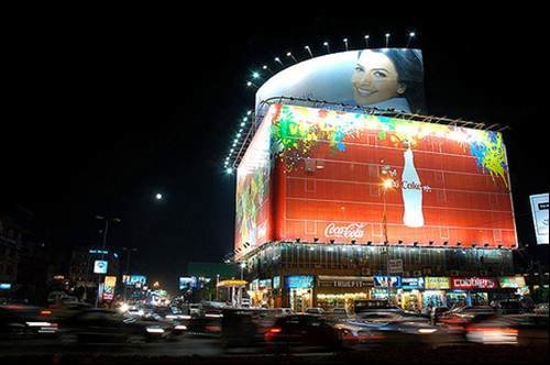 Traditional billboard advertising in Pakistan