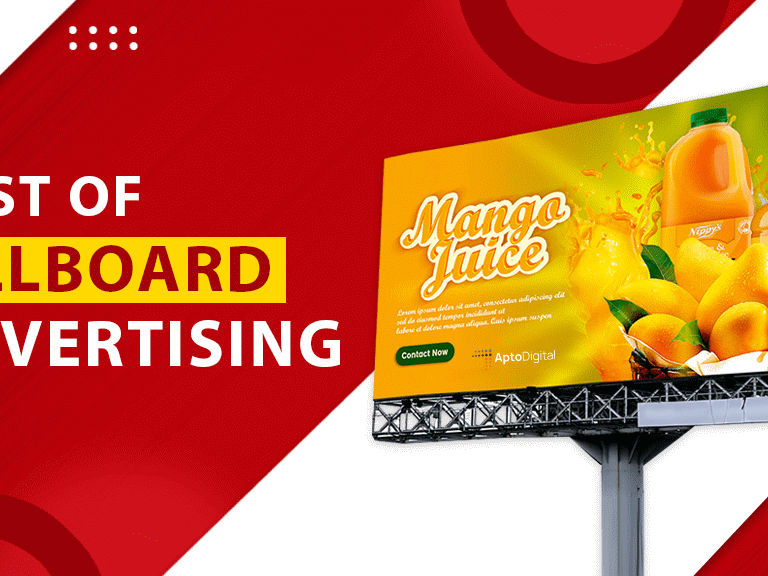 A vibrant digital billboard display at a high-traffic intersection in Lahore, Pakistan showing outdoor marketing ads.