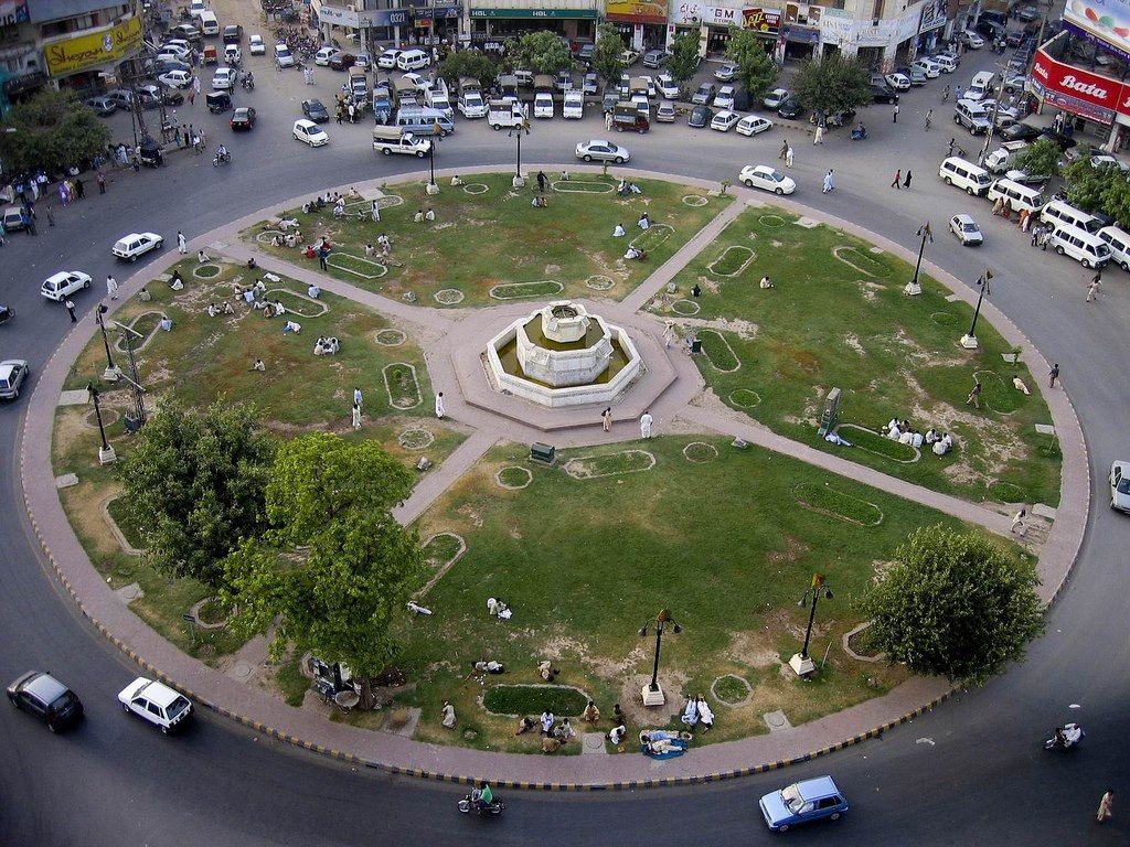 OOH marketing billboard at Wapda Town Roundabout Lahore with high traffic visibility