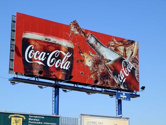 3D creative outdoor display example of cool billboard ads with realistic product extension