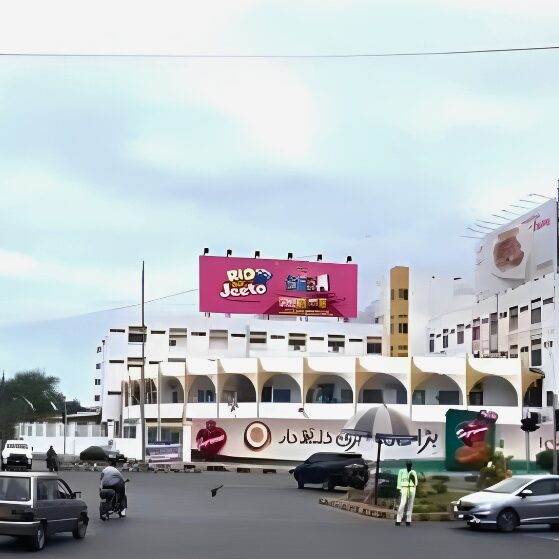 outdoor billboard advertising in Karachi commercial area